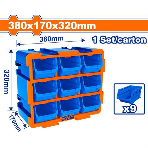 Cassettiera Modulare 9 Cassetti - 380x170x320 mm