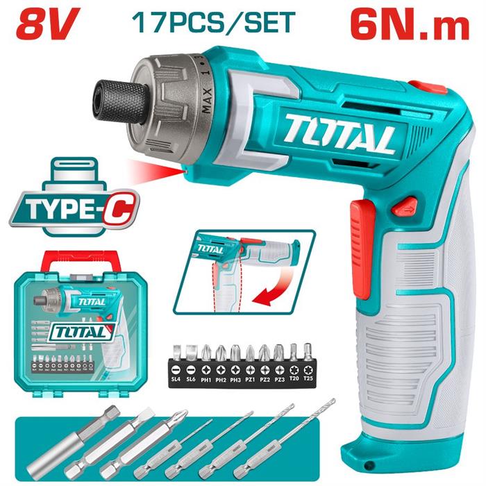 Cacciavite a batteria 8v con valigetta e accessori